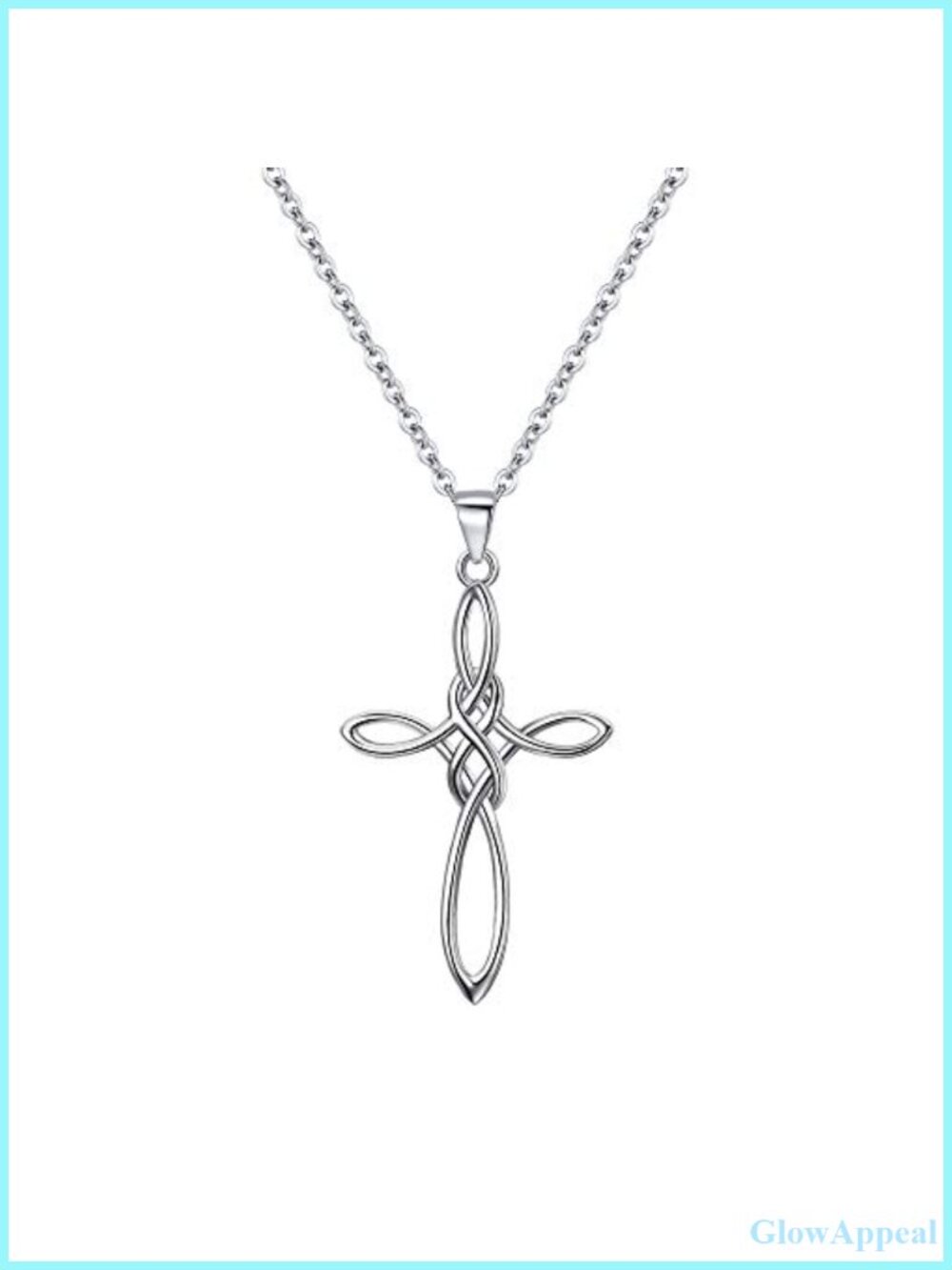925 Sterling Silver Celtic Cross Knot Pendant Necklace Women Religious